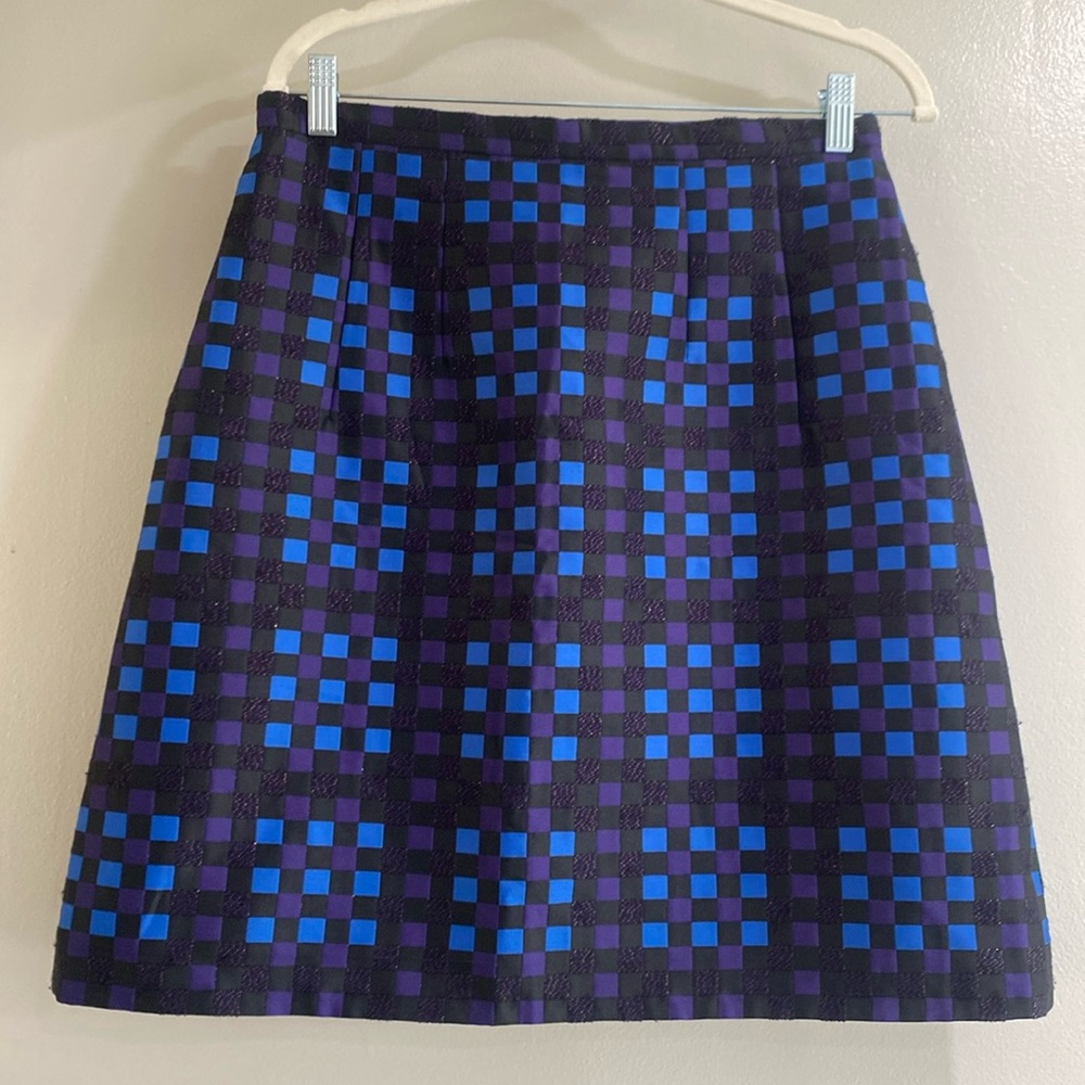 A line plaid skirt